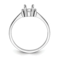 14k White Gold Polished 7x5 Oval Gemstone Ring Mounting-Y2220