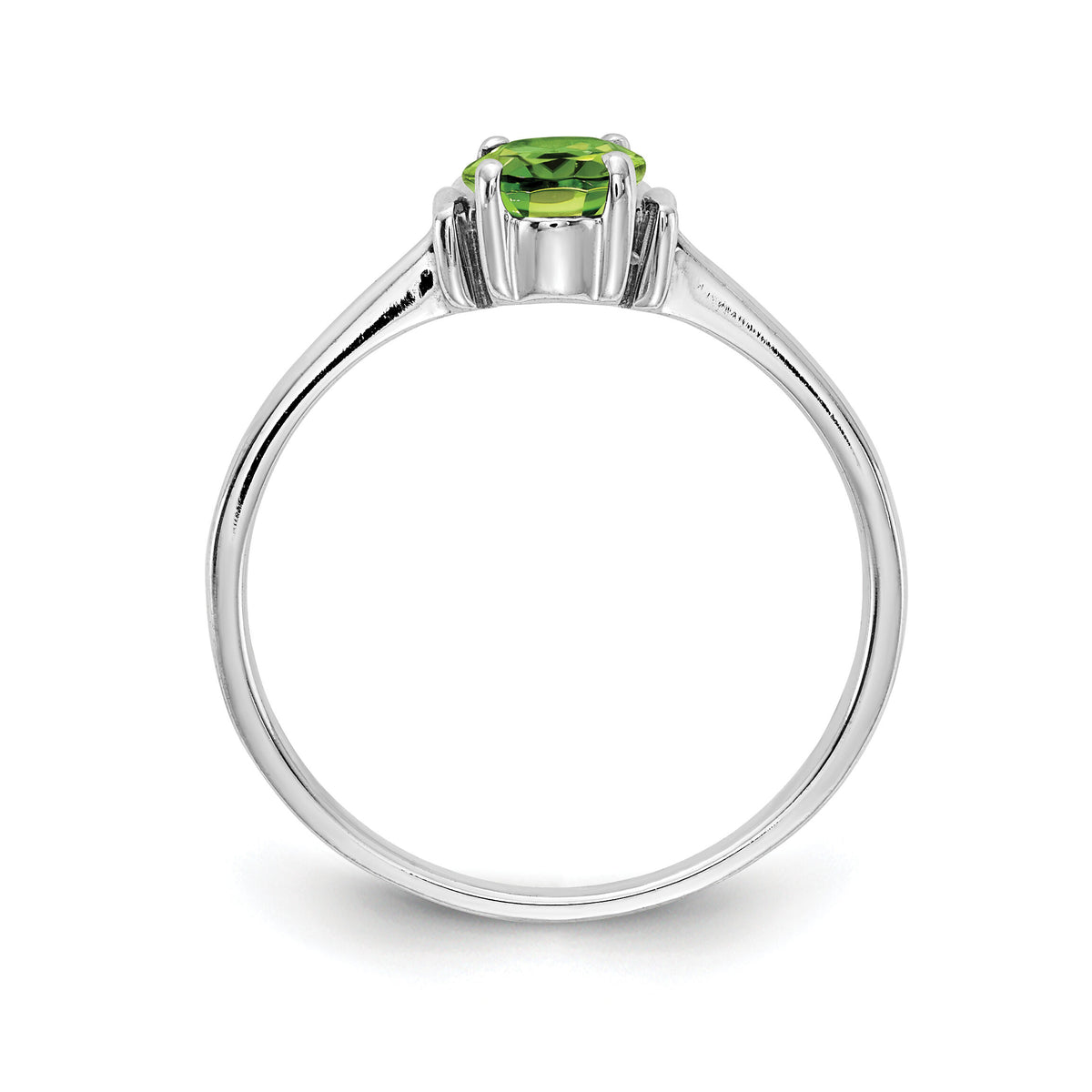 14k White Gold 7x5mm Oval Peridot ring-Y2220PE