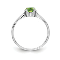 14k White Gold 7x5mm Oval Peridot ring-Y2220PE