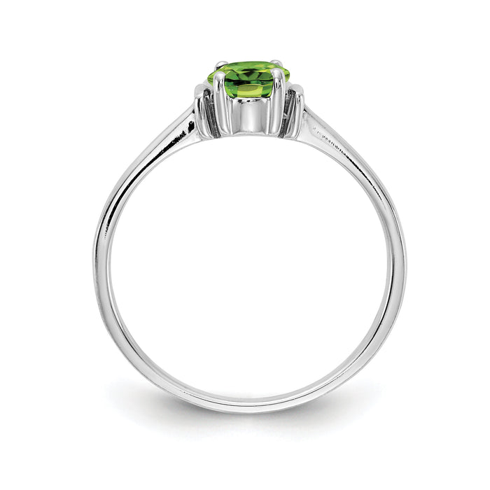 14k White Gold 7x5mm Oval Peridot ring-Y2220PE