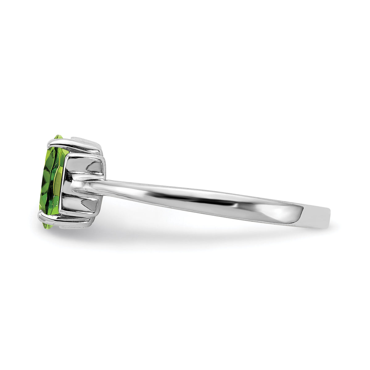 14k White Gold 7x5mm Oval Peridot ring-Y2220PE