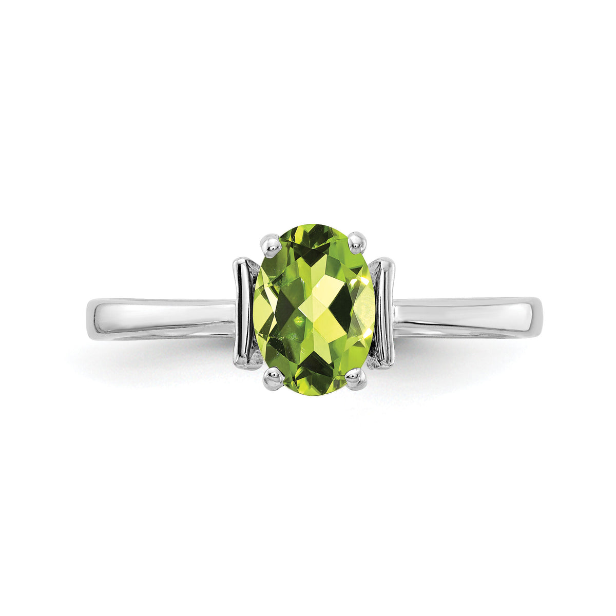 14k White Gold 7x5mm Oval Peridot ring-Y2220PE