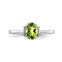 14k White Gold 7x5mm Oval Peridot ring-Y2220PE