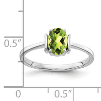 14k White Gold 7x5mm Oval Peridot ring-Y2220PE