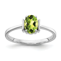 14k White Gold 7x5mm Oval Peridot ring-Y2220PE
