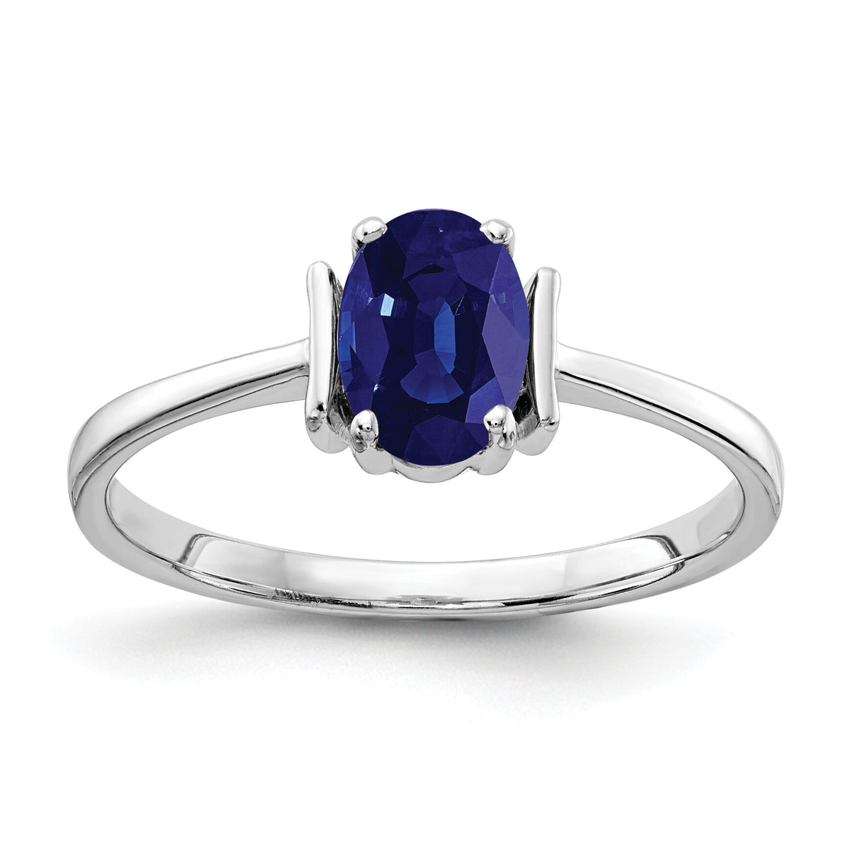 14k White Gold 7x5mm Oval Sapphire ring-Y2220S