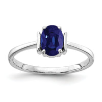 14k White Gold 7x5mm Oval Sapphire ring-Y2220S