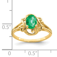 14k 7x5mm Oval Emerald ring-Y2227E