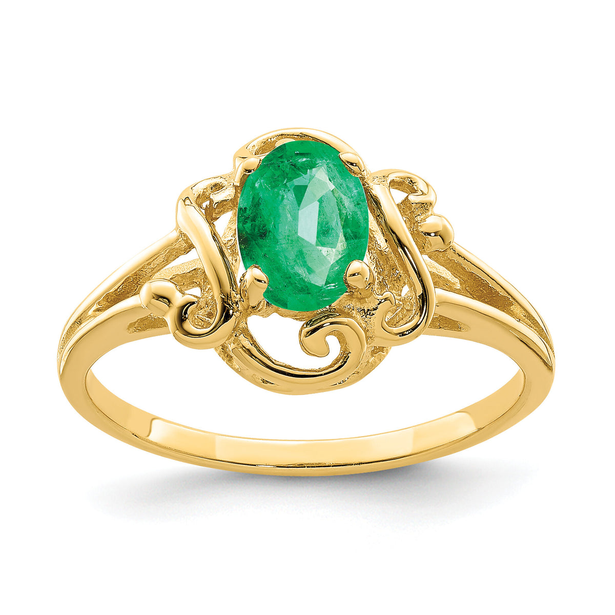 14k 7x5mm Oval Emerald ring-Y2227E