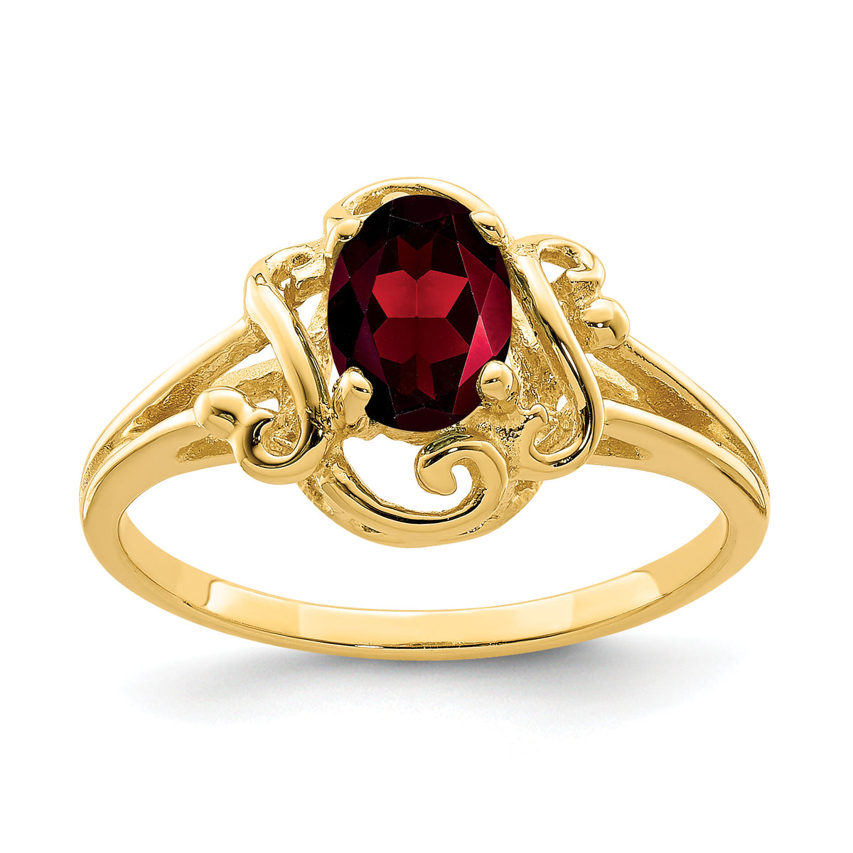 14k 7x5mm Oval Garnet ring-Y2227GA