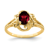 14k 7x5mm Oval Garnet ring-Y2227GA