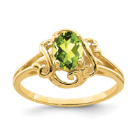 14k 7x5mm Oval Peridot ring-Y2227PE