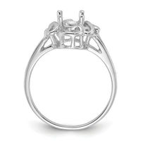 14k White Gold Polished 7x5 Oval Gemstone Ring Mounting-Y2228