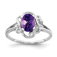 14k White Gold 7x5mm Oval Amethyst ring-Y2228AM