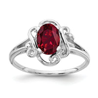 14k White Gold 7x5mm Oval Created Ruby ring-Y2228CR
