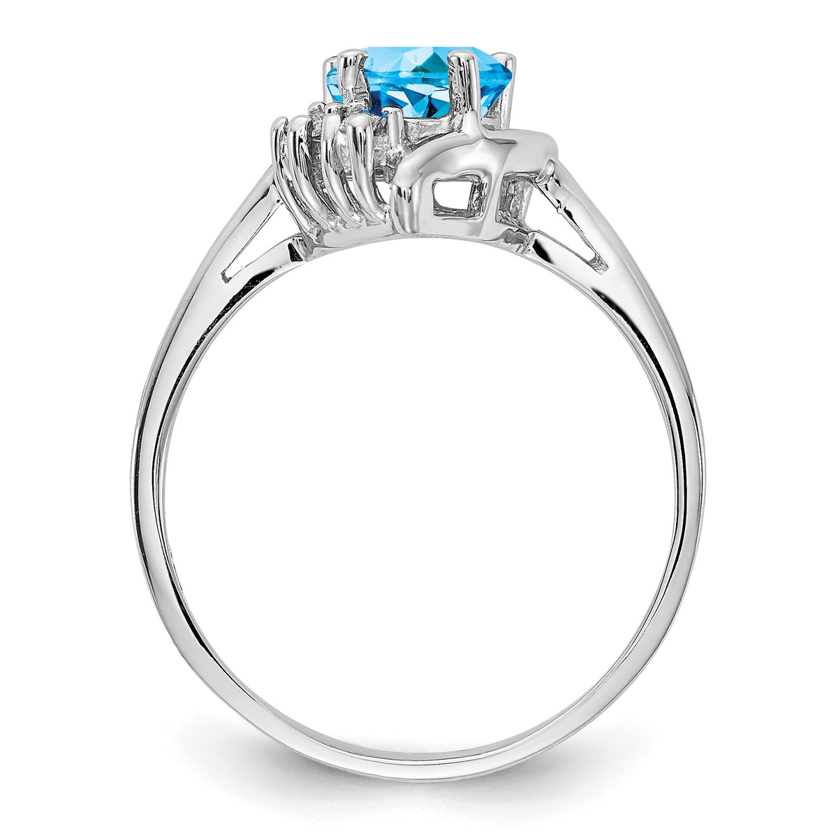 14k White Gold Blue Topaz Diamond ring-Y2234BT/AA