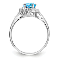 14k White Gold Blue Topaz Diamond ring-Y2234BT/AA
