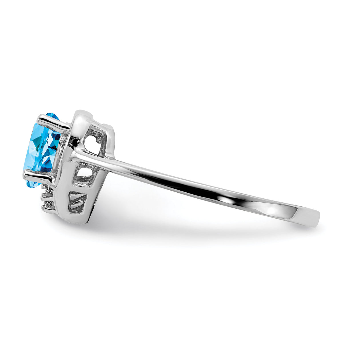 14k White Gold Blue Topaz Diamond ring-Y2234BT/AA
