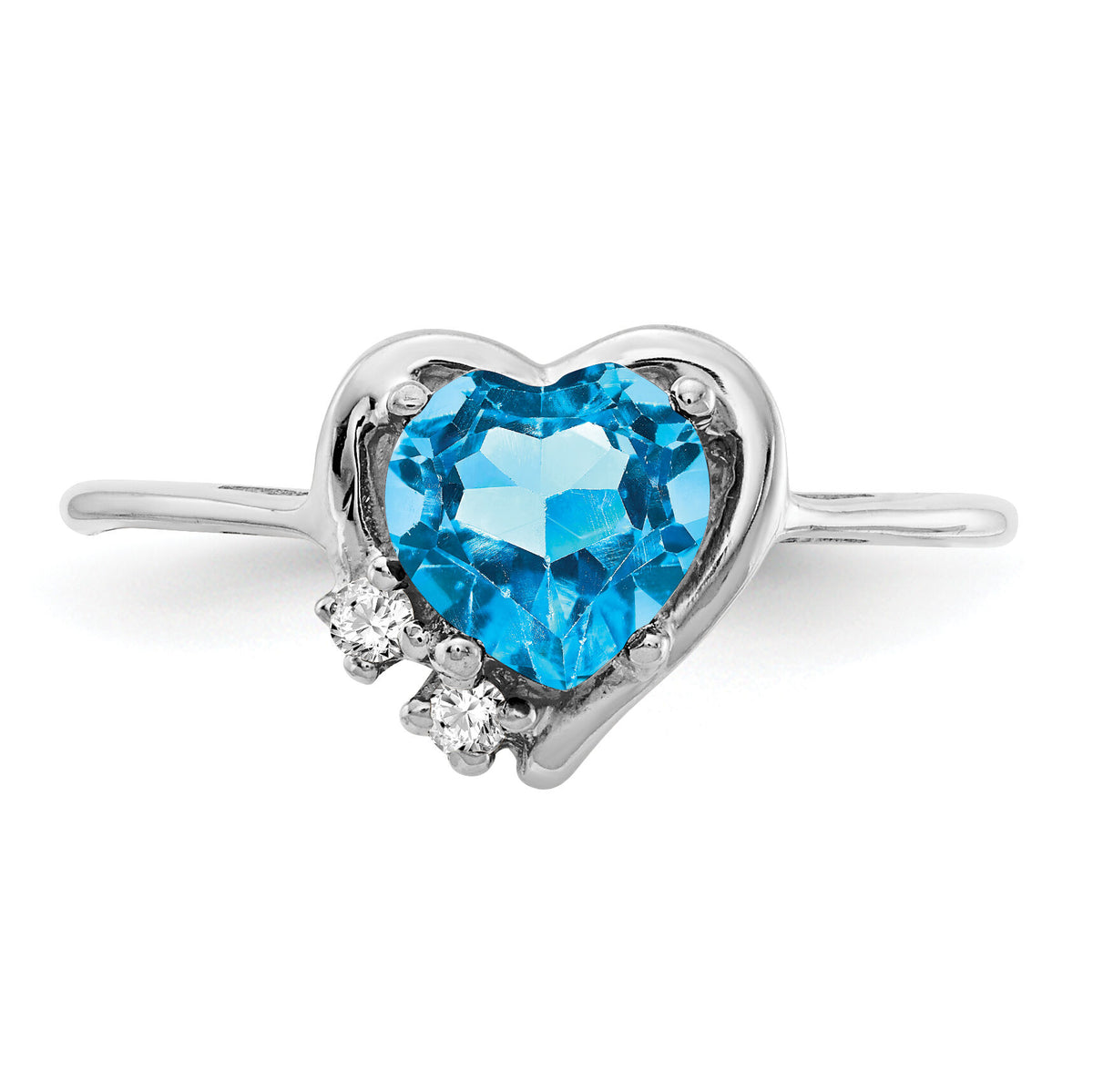 14k White Gold Blue Topaz Diamond ring-Y2234BT/AA