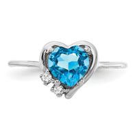 14k White Gold Blue Topaz Diamond ring-Y2234BT/AA