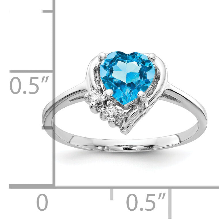 14k White Gold Blue Topaz Diamond ring-Y2234BT/AA