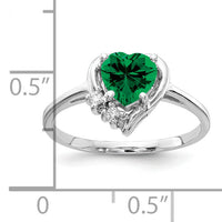 14k White Gold 6mm Heart Mount St. Helens AA Diamond ring-Y2234MS/AA