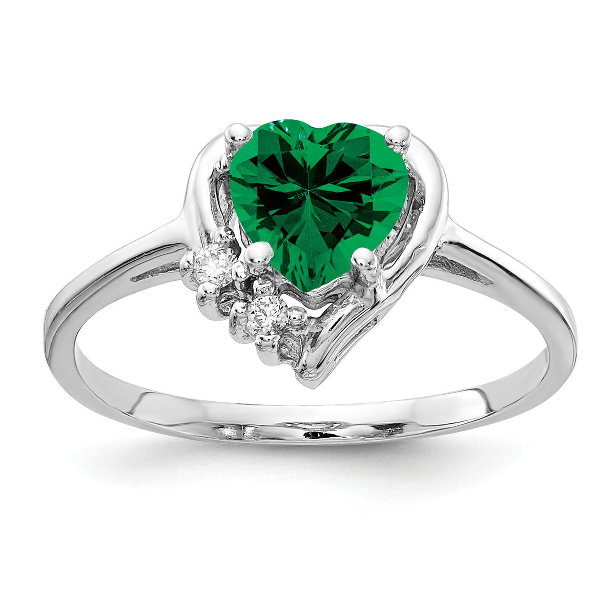 14k White Gold 6mm Heart Mount St. Helens AA Diamond ring-Y2234MS/AA