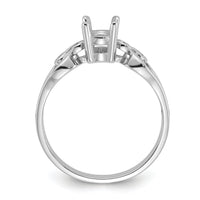 14k White Gold Polished7x5Oval Gemstone Ring Mounting-Y2236