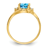 14k Blue Topaz Diamond ring-Y2245BT/AA