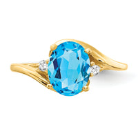14k Blue Topaz Diamond ring-Y2245BT/AA
