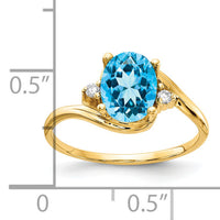 14k Blue Topaz Diamond ring-Y2245BT/AA
