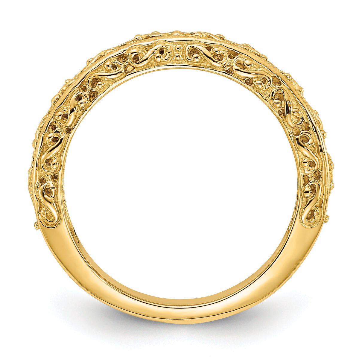 14k 3mm Filigree Wedding Band-Y3667