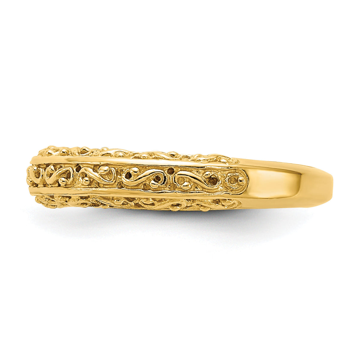 14k 3mm Filigree Wedding Band-Y3667