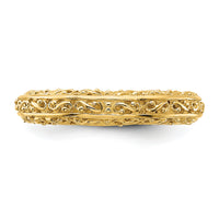 14k 3mm Filigree Wedding Band-Y3667