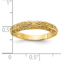 14k 3mm Filigree Wedding Band-Y3667