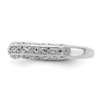 14k White Gold 3mm Filigree Wedding Band-Y3669