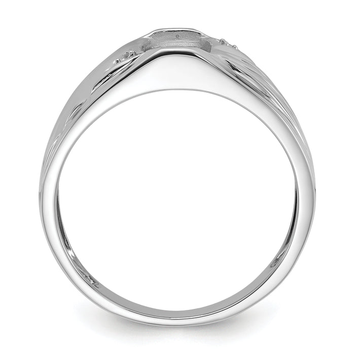 14k White Gold Mens Diamond and Onyx Ring Mounting-Y3986
