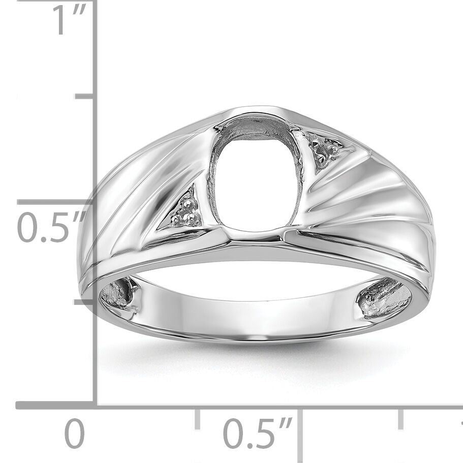 14k White Gold Mens Diamond and Onyx Ring Mounting-Y3986