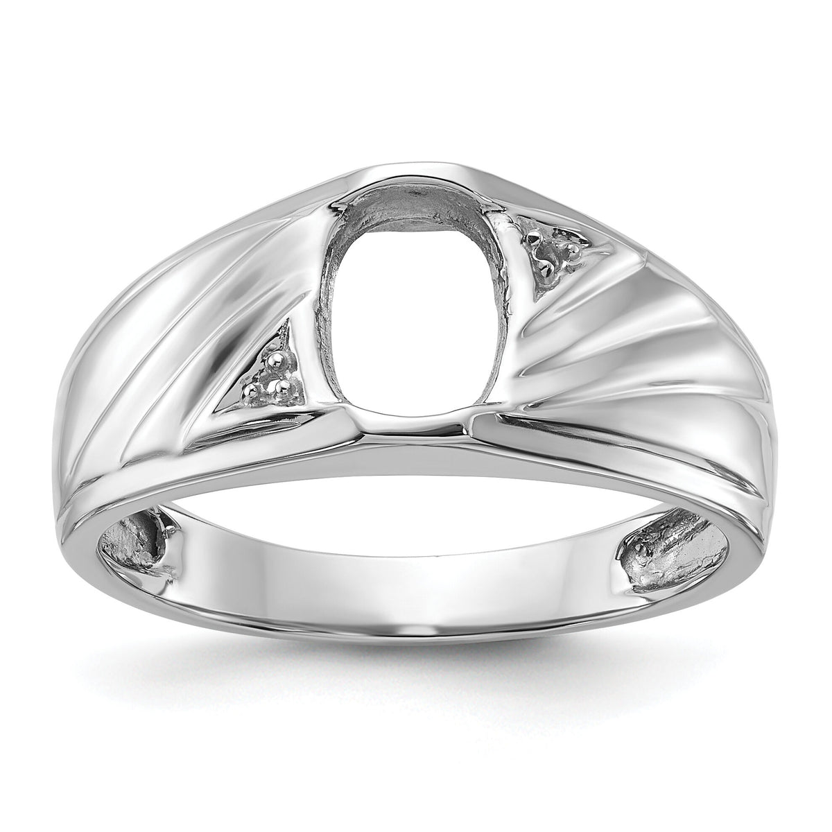 14k White Gold Mens Diamond and Onyx Ring Mounting-Y3986