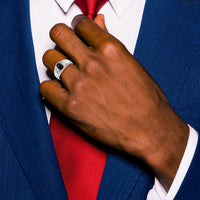 14k White Gold AA Diamond Men's Ring-Y3986AA