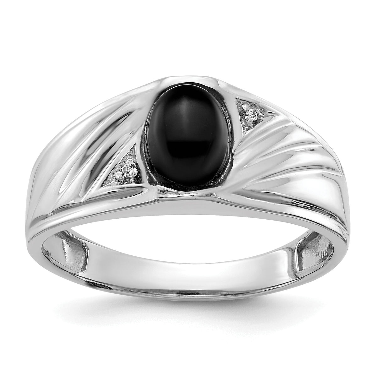 14k White Gold AA Diamond Men's Ring-Y3986AA