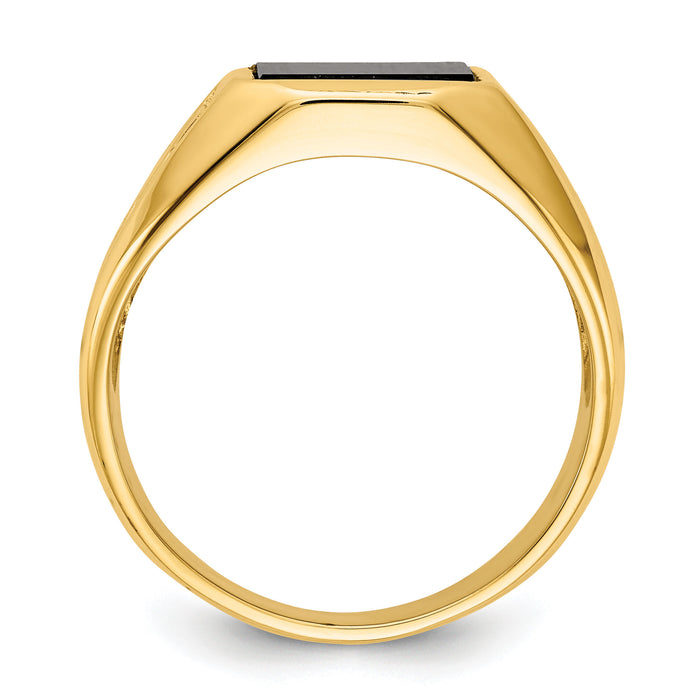 14k yellow men's onyx ring mounting-Y4015