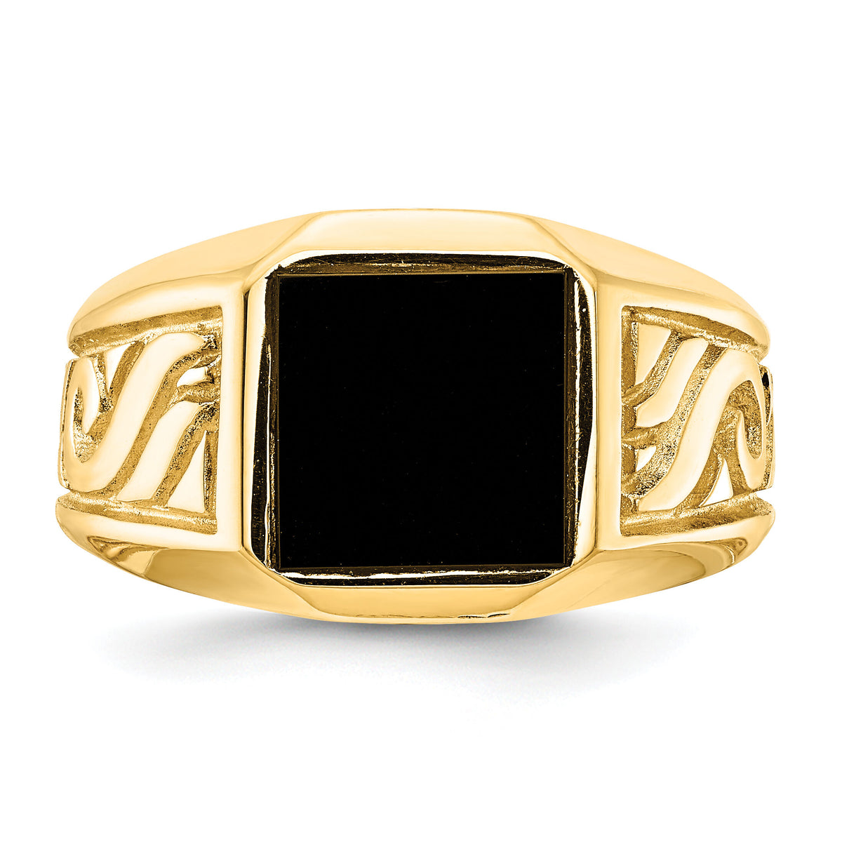14k yellow men's onyx ring mounting-Y4015