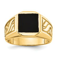14k yellow men's onyx ring mounting-Y4015