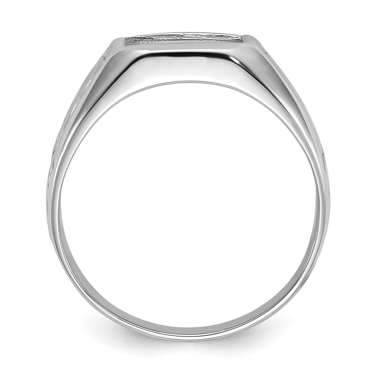 14k white men's onyx ring mounting-Y4016