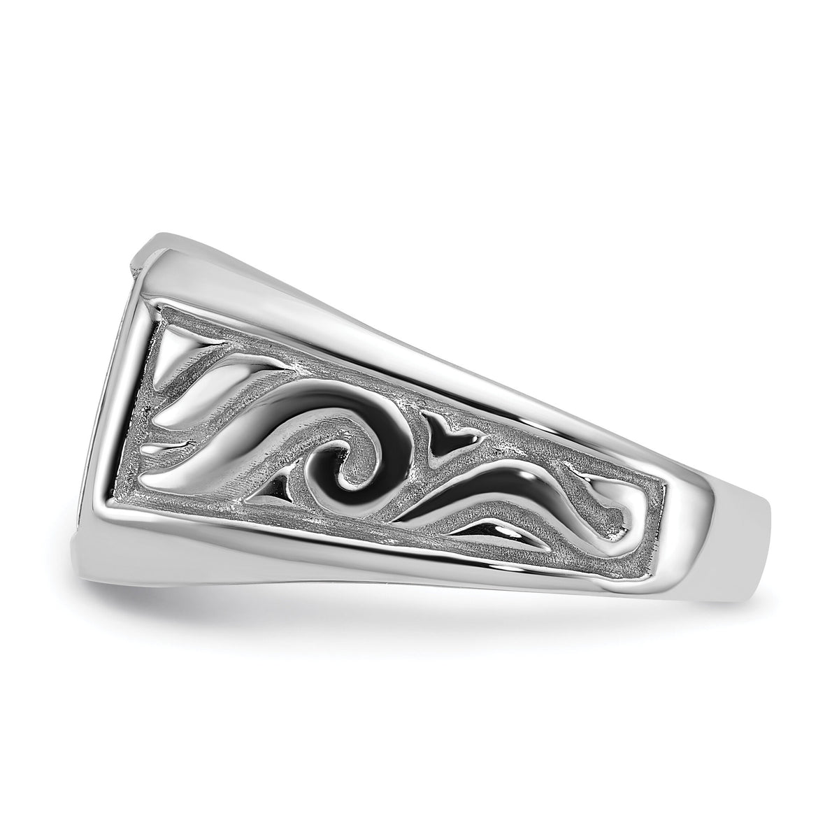 14k white men's onyx ring mounting-Y4016