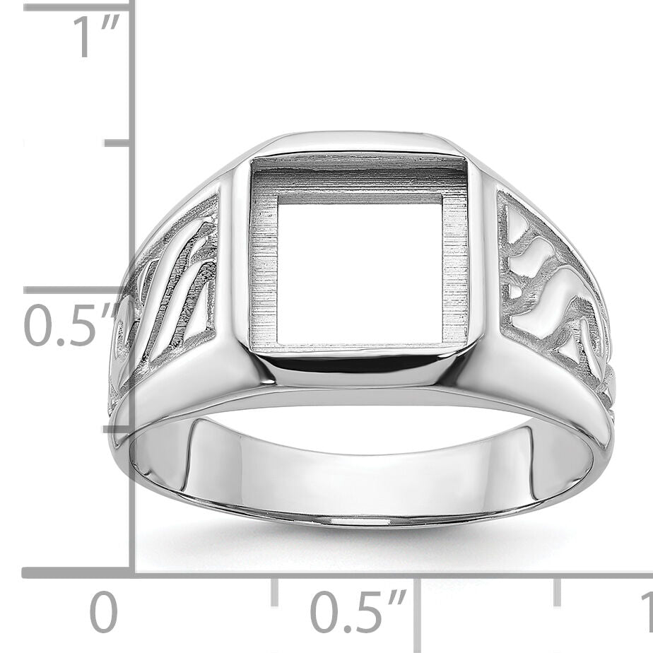 14k white men's onyx ring mounting-Y4016