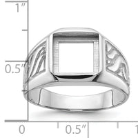 14k white men's onyx ring mounting-Y4016