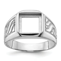 14k white men's onyx ring mounting-Y4016