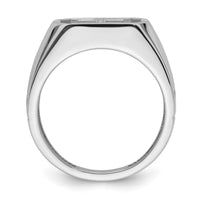 14k White Gold Mens Cross Ring Mounting-Y4026